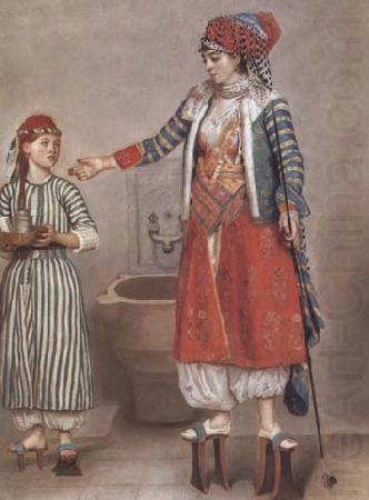 Dame franque vetue a la turque et sa servante (mk32), Jean-Etienne Liotard